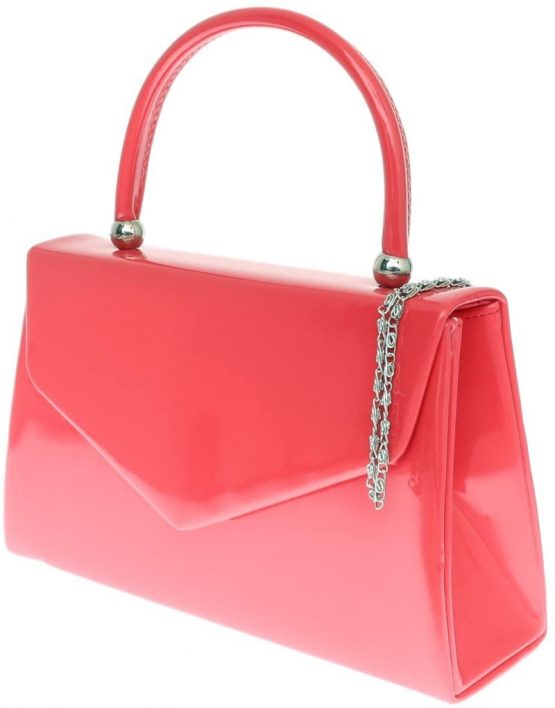 Girly Handbags Patent Clutch Bag Handbag Small Hard Case Ladies - Image 2