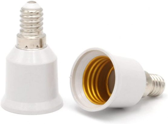Luminosa E14 to E27 Lamp Socket Adapter Converter Holder for LED Halogen Edison Energy Saving Smart Bulb (Pack of 2) / Convert Small Screw to Large Screw Convertor Adaptor/CE