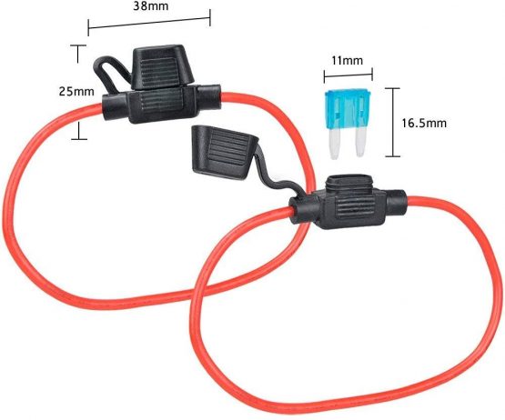 GTIWUNG 10PCS 12AWG Inline Wiring Harness, Small Assorted Fuses with Inline Fuse Holders, Blade Car Fuses Assortment Kit, ATC/ATO Automotive Holder with Fuse Blade Plug Socket - Image 3