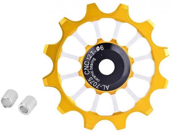 Bike Derailleur Pulley Aluminum Sealed Bearing Jockey Wheel Bicycle Guide Wheel Rear Derailleur Pulleys 12T Ceramic Aluminum Jockey Wheel Rear Fit 4/5/6mm Screws Support 7/8/9/10 speed