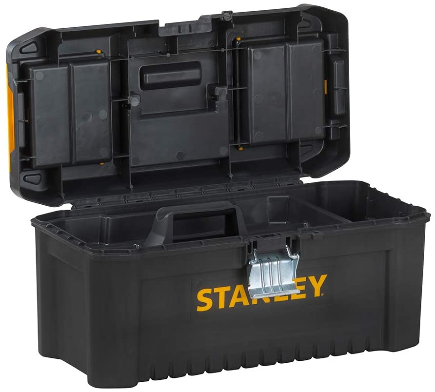 STANLEY Essential Tool Box (16in), Durable Storage Solution with Removable Tote Tray and Organisers - Image 3