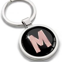 Biomar Labs® 3D Metal Alphabet A-Z Personalised Initials Keyring Keychain Rose Gold Men Women Gift Letter M, KK 39