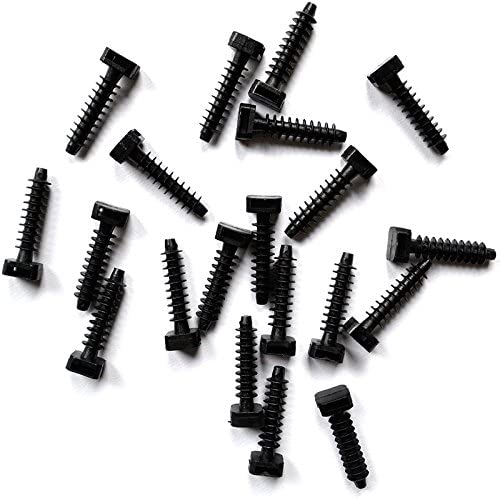 Gocableties 100 Pack of Black Cable Tie Masonry Screw Mounts, Up to 9mm Cable Ties, Premium Fixing Plugs, 40.5mm x 9.5mm - Image 2