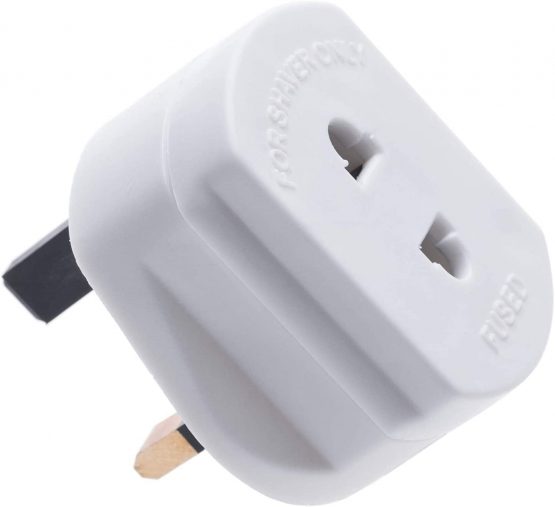 White UK 2 Pin To 3 Pin 1A Fuse Adaptor Plug For Shaver/Toothbrush by Xommerce - Image 2