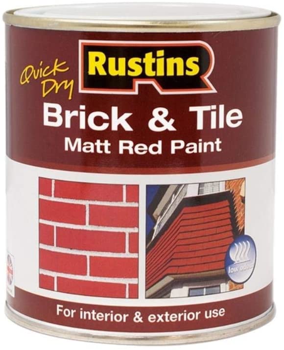RUSTINS BRITW500 Quick Dry Brick and Tile, 500 ml, Matt Red, 500 ml (Pack of 1)
