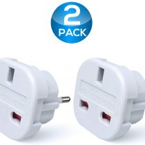MOBIBAY 10 Pack EU Travel Adapter, UK to European Plug Adapter, Europe Converter Type C, E, F for Spain, France, Italy, Portugal, Germany, Netherlands, Greece, Poland, Turkey and More (Black)