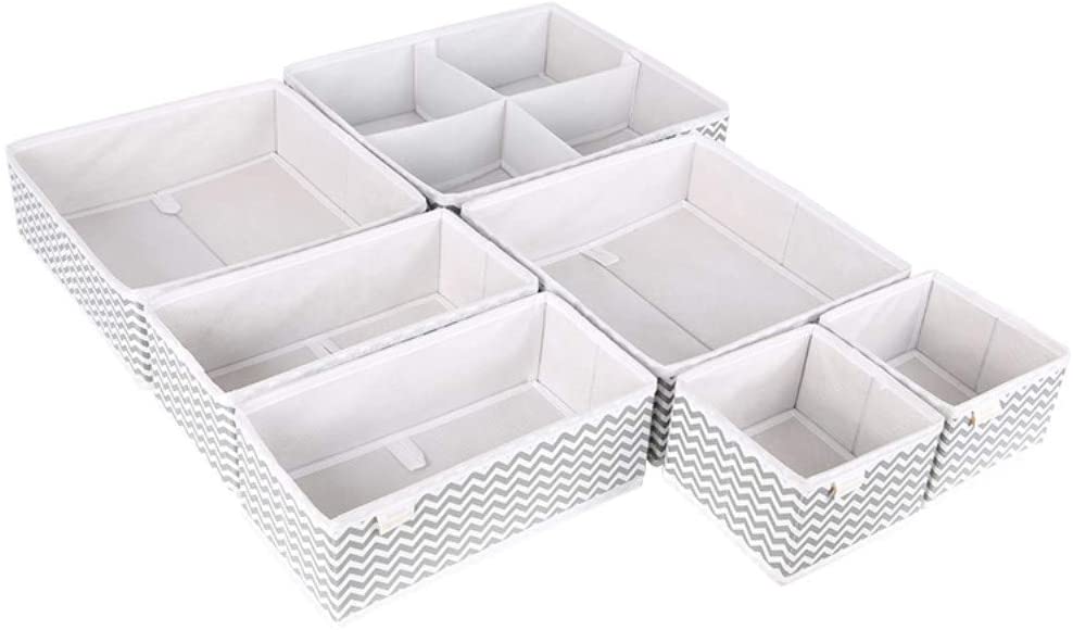 Unique Impression Set of 7 Drawer Organisers for Underwear Socks, Clothes, Shirts, Bras, Ties, Scarves, Baby Clothes - Image 2