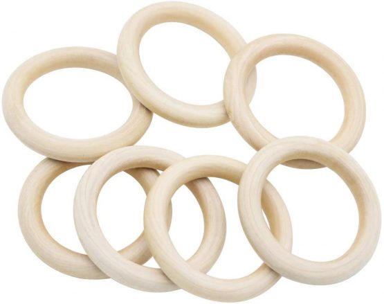 NewZC 18Pcs Natural Wood Rings 70mm Wooden Unfinished Wooden Craft Rings for Handmade Jewelry Dream Catcher Pendant and Connectors Round DIY Wooden Hoop Rings - Image 4