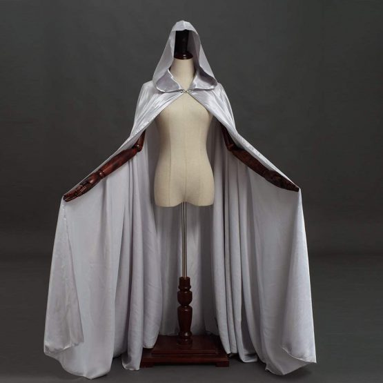 GRACEART Women Hooded Cloak Bridal Cape with Hood Full Length Cloak Wedding Cloak Cosplay - Image 3