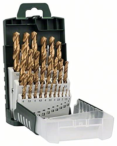 HSS-TiN-Metallbohrer-Set 25-teilig
