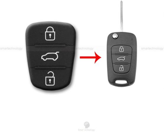 1neiSmartech Keyboard Buttons Rubber Car Remote Key 3Â Buttons Hyundai I20Â I30Â And Kia Sorento Picanto
