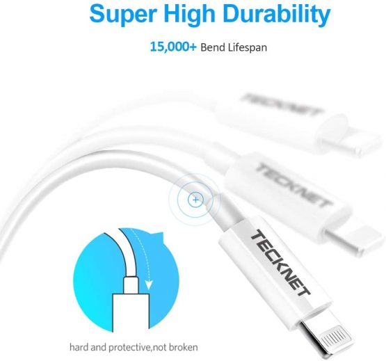 TECKNET USB C to Lightning Cable 3ft / 1M MFi Certified Supports Power Delivery Fast Charging with Type-C PD Charger Compatible with iPhone X XS XR XS MAX 8 8 Plus - Image 2