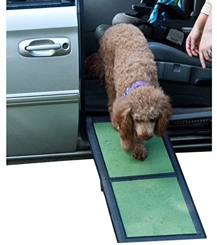 Pet Gear Folding Dog Ramp, Anti-Slip, Portable, 106cm long, Green, Short Bi-Fold