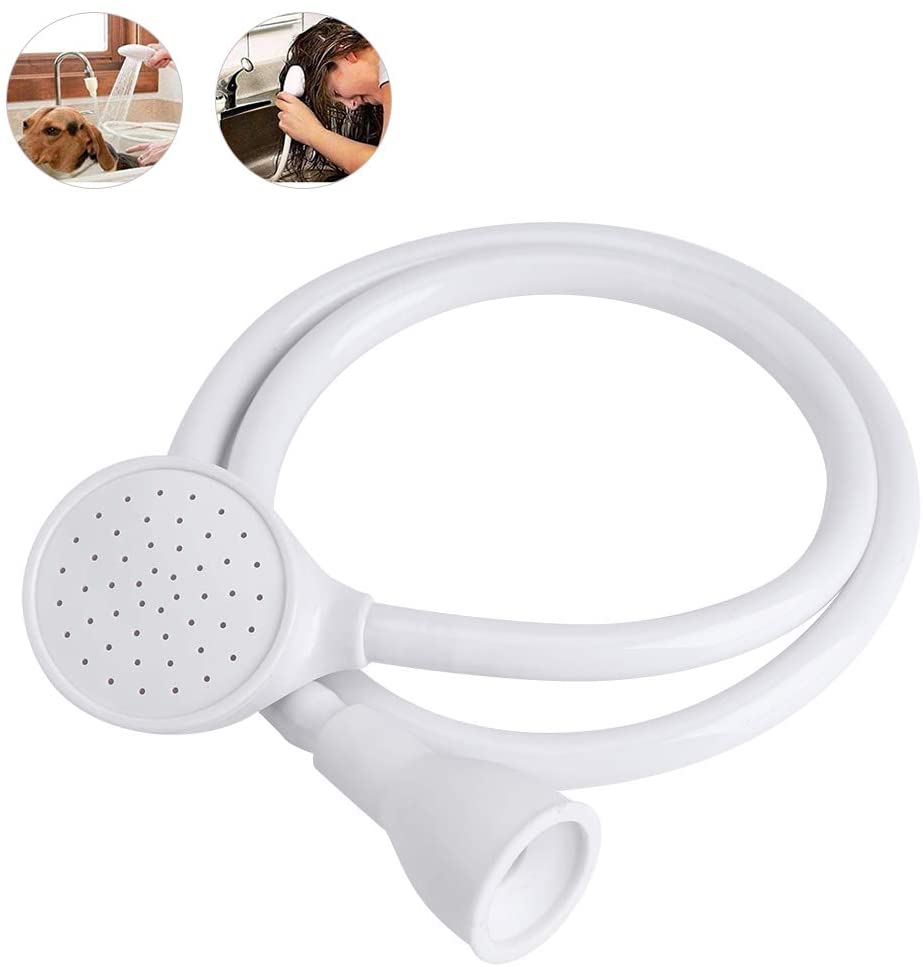 Zerodis Shower Sprayer for Pets Bath Tool for Dogs with Shower Head (Single Faucet), White