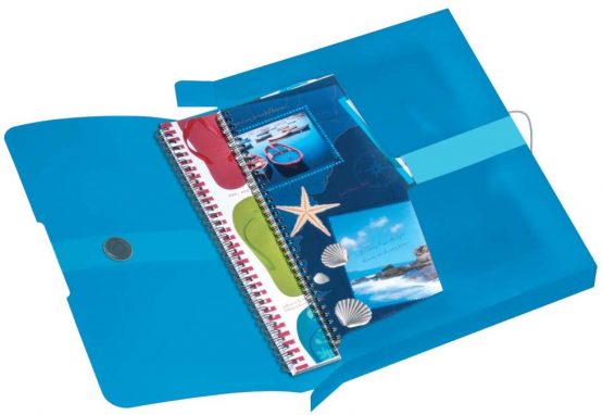 Herlitz Archive Box A4 Polypropylene with Spine Label Back Width 4 cm, 1 Piece, Design Print Opaque Apple Transparent Blue - Image 3