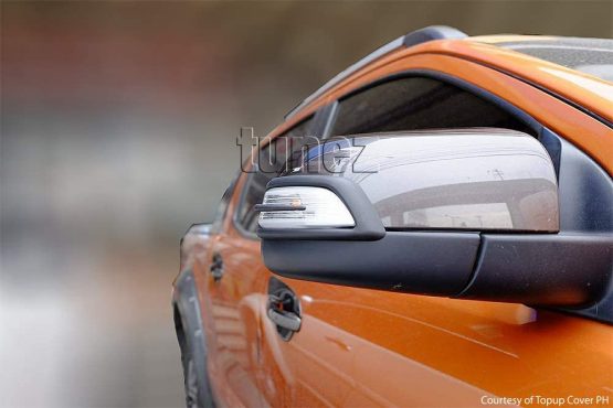 tunez® Matte Black Turn Signal Indicator Side Mirror Protector Covers Guard Compatible With Ranger Raptor T6 PX MK1 MK2 MK3 XL XLT 2011-2021 - Image 4