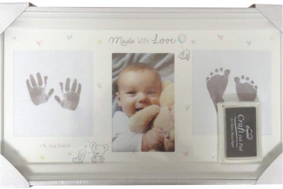 Baby Keepsake Footprint Hand Print Photo Frame Ink Pad Picture Frame Baby Shower Baby Memories Baby Gift Baby Foot Print Hand & Foot Print Photo Frame Child New Born Baby - Image 2