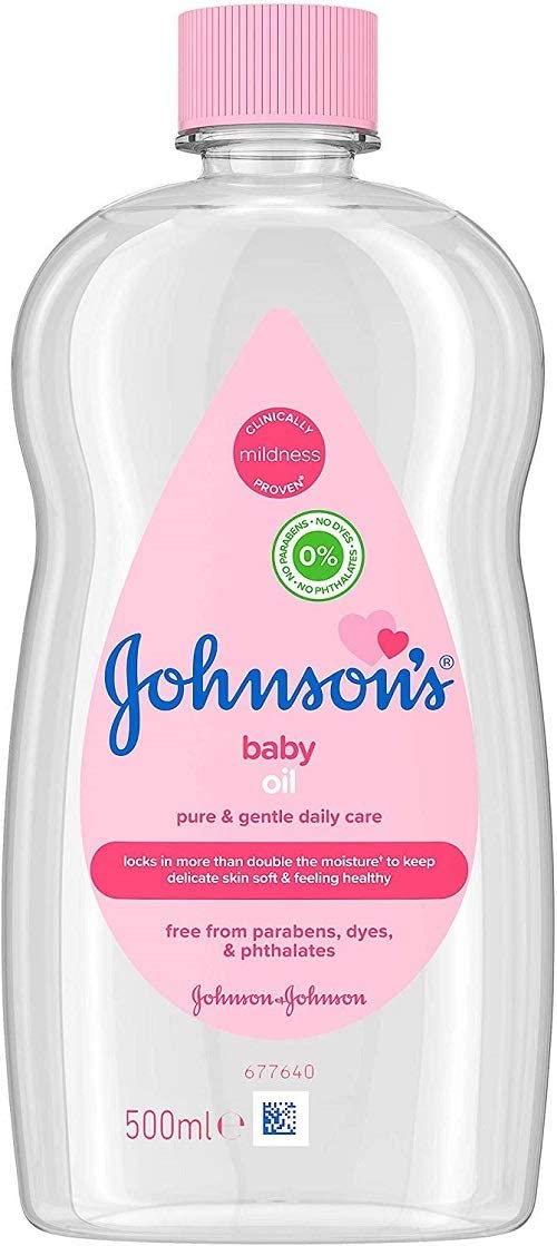 Johnson's Baby Oil (1 x 500 ml) Moisturising Baby Oil to Protect Delicate and Dry Skin, Hypoallergenic and pH-Balanced