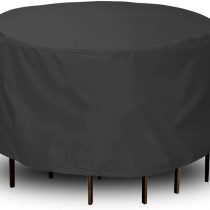 Chusstang Garden Furniture Covers Waterproof, Patio Furniture Table Covers Outdoor Round Table Cover Patio Furniture Cover 420D Heavy Duty Protection Windproof Anti-UV Circular Table Cover (Ø180x90cm)
