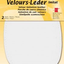 Kleiber Imitation Suede Leather Sew on Knee/Elbow Patches – Oval-12.5cm x 10cm-White