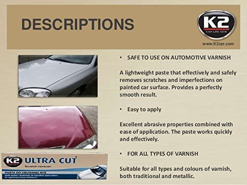 K2 K2-K002 Ultra Cut Car Scratch Repair Remover, car paint polish 100g - clear, 100 g (Pack of 1) - Image 4