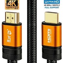 4K HDMI Cable 2M HDMI Lead - Ultra High-Speed 18Gbps HDMI 2.0b Cord 4K@60Hz UHD 2160p - IBRA ORANGE