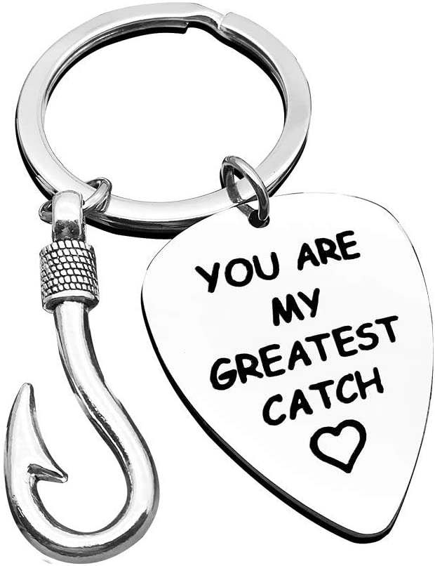 Dabihu Couple Valentine Key Ring Fisherman Keychain Lover Best Friend His and Hers Couples Key Chain Ring Fishing Lovers Gift Love Keyrings You are My Greatest Catch Keychain Christmas Birthday Gift