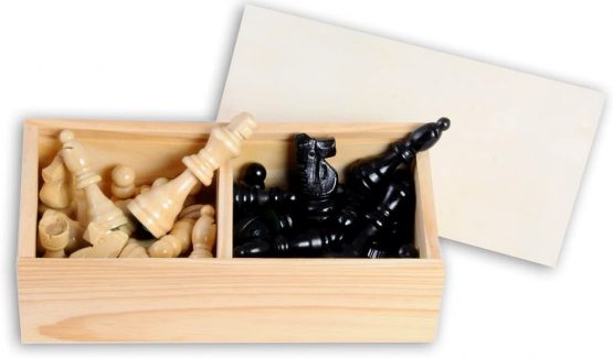 77mm Ash wood chess pieces in wooden box - Image 3