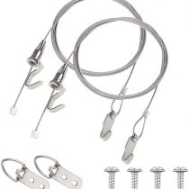 Heavy Duty Picture Hanging Kit Hold Up to 40 KG 2 Pack Mirror Hanging Kit Include Picture Frame Hanging Wire Stainless Steel 2 m with Adjustable Hook and Rail Moulding Hook