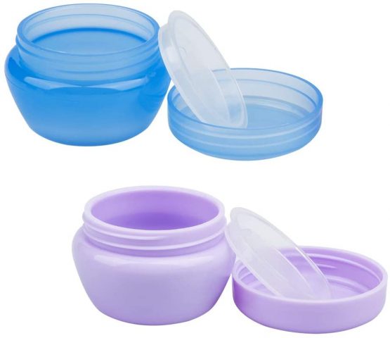 10 Pack Small Plastic Travel Containers for Toiletries,YuCool TSA Approved Empty Leakproof Refillable Mini Cosmetic Makeup Jars 20ml Per Piece with 10 Pack Mini Spatulas for Cream,Slime and Samples - Image 2