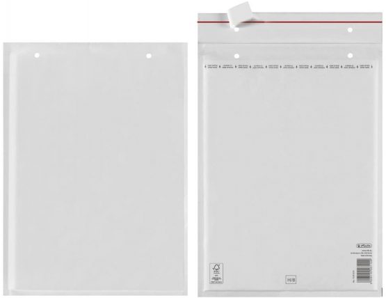 Herlitz 10917425 Padded Envelope H/8, 27 x 36 cm FSC Mix Paper, PE Liner, Pack of 2)