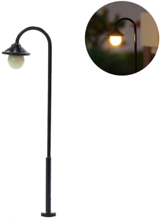 LYM12 10 pcs Model Railway Led Lamppost Lamps Street Lgihts HO Scale 55mm 12V New - Image 3