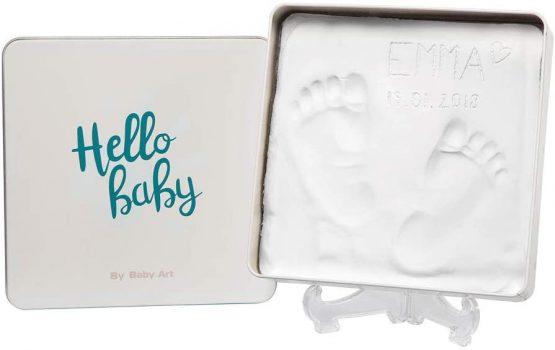 Baby Art - Magic Box Square Essentials Elegant Gift Box with Plaster Cast for Baby Feet or Hands, Multi-Colour