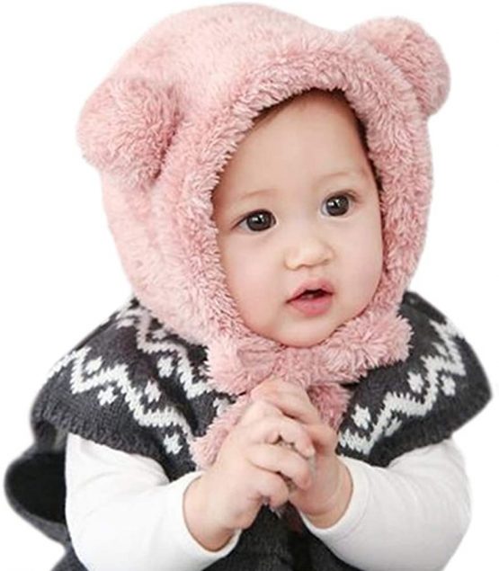 MK MATT KEELY® Cute Fleece Lining Unisex Baby Hats with Ears Winter Warm Toddler Beanie for 0-15 Months - Image 3