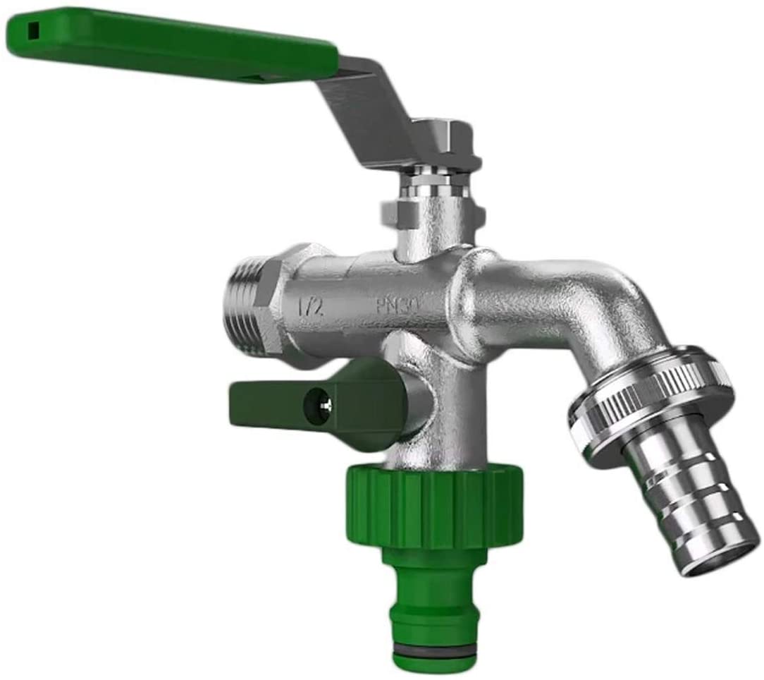 Double Garden Tap with Connector, G1/2 Inch Inlet and Two G3/4 Inch Outlet Outside Taps, Antifreeze -20 ℃ - Image 4