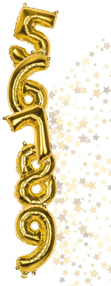 Boland Mylar balloon number '5' (36cm), gold, 23805 - Image 3
