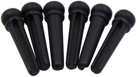 6x Acoustic Guitar String End Ebony Bridge Pins Replacement Set Black Ebony Wood Shell - Image 3