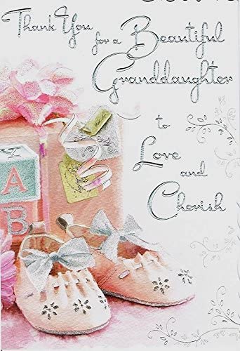 Thank you for A Beautiful Granddaughter to Love and Cherish - Baby Girl Card by Cards, beige, 163mm x 237mm