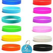 Carykon 12 Pcs Blank Silicone Wristbands Rubber Bracelets Adults Fashion Party Sports Accessories, Assorted 12 Colors