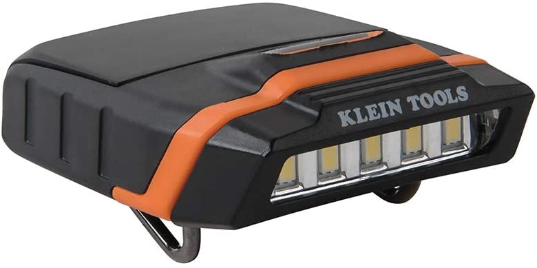 Cap Visor Clip Light, LED Clip on Light, Pivoting Head, 2 x AAA Batteries Included Klein Tools 56402, Beige