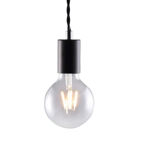 Black Industrial Pendant Light Fitting, 5lights Spider Hanging Light Fitting with Adjustable 3M Twisted Braided Cable, Retro Industrial Cluster Pendant Light Fittings E27 Lamp Holder-Black/1010-5LT - Image 3