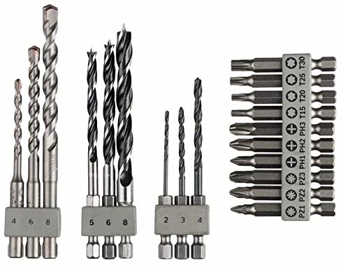 Bosch 19-Piece Uneo Mixed Set (for Wood Metal and Stone, Accessories for Rotary Hammers), Silver/Grey, 2.0 cm*26.0 cm*16.5 cm - Image 2