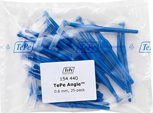 Tepe Angled Blue Interdental Brush 0.6mm 25 Pack, 25 count (Pack of 1)