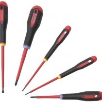 Bahco BE-9882S Insulated Ergo VDE Screwdriver Set, Slotted/Pozidriv, 5 Pieces