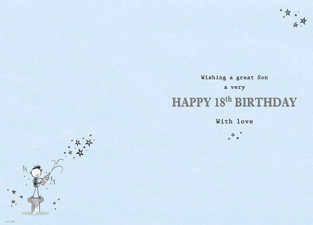 Piccadilly Greetings Traditional Milestone Age Birthday Card Age 18 Son - 9 x 6 inches, Green - Image 2