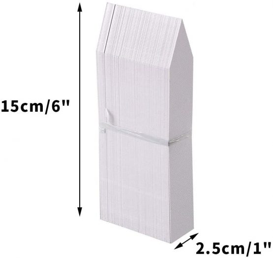 KINGLAKE 100 Pcs Garden Plant Labels Large, 15x2.5cm Plastic Plants Tags Marker, Waterproof Seed Labels - Greyish White - Image 2