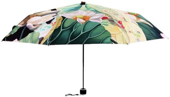 BXT Ladies Fashion Art Umbrella 3-Folding Walking Umbrella Unique Travel Umbrella Sturdy Windproof Anti-UV SPF 40+ Sun RAIN Umbrella - Image 2