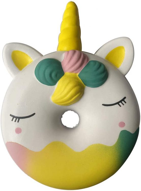 Anboor Squishies Unicorn Doughnut Slow Rising Squeeze Toys Stress Reliever Kawaii Sugar Scented Squishies Toys Prime Gift Collection (1 Pcs, Colorful)