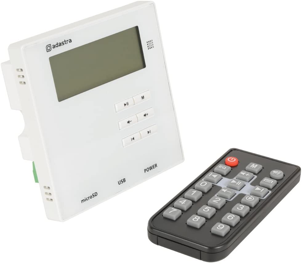 In-Wall Amplifier with USB/SD/FM & Bluetooth, White