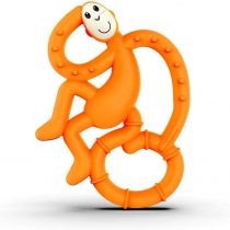 Matchstick Monkey, Mini Teething Toy for Baby, Stimulates and Massages Sore Gums, 3 Months Old+, Orange